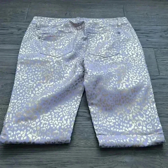 🌸3/$30🌸FIRE Los  Angeles | Lilac purple and gold sparkle cheetah jeggings - Picture 8 of 9